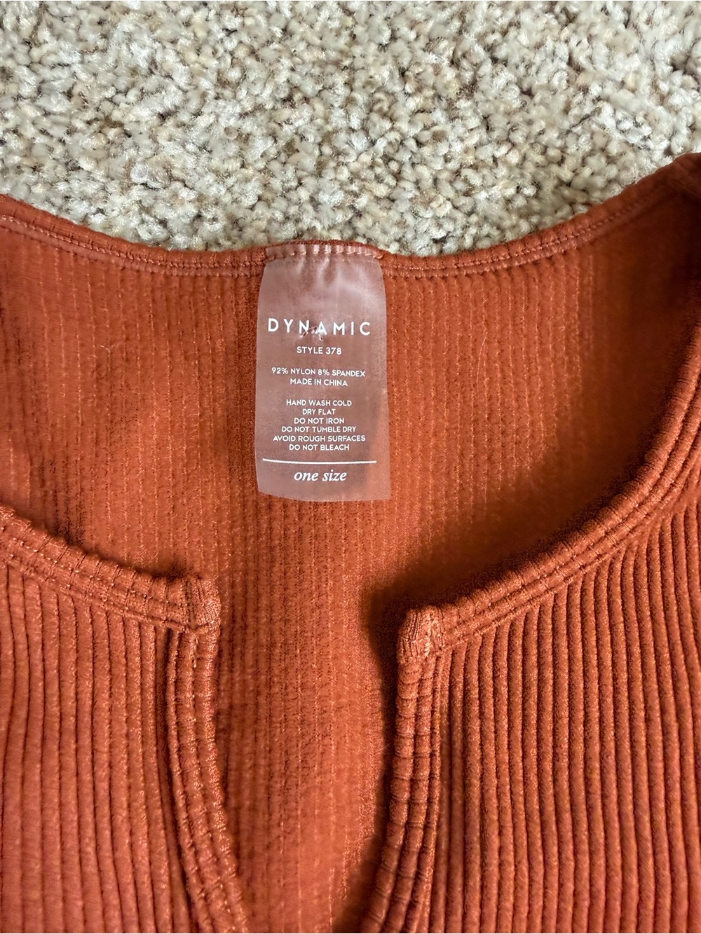 Rust Colored Ribbed Notch-Neck Tank Top - Rust - Picture 3 of 3